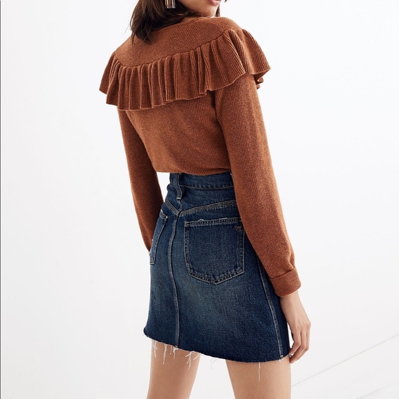 NWT - Madewell Rigid Denim Straight Mini Skirt: Reworked Edition - Size 25 - Picture 3 of 10